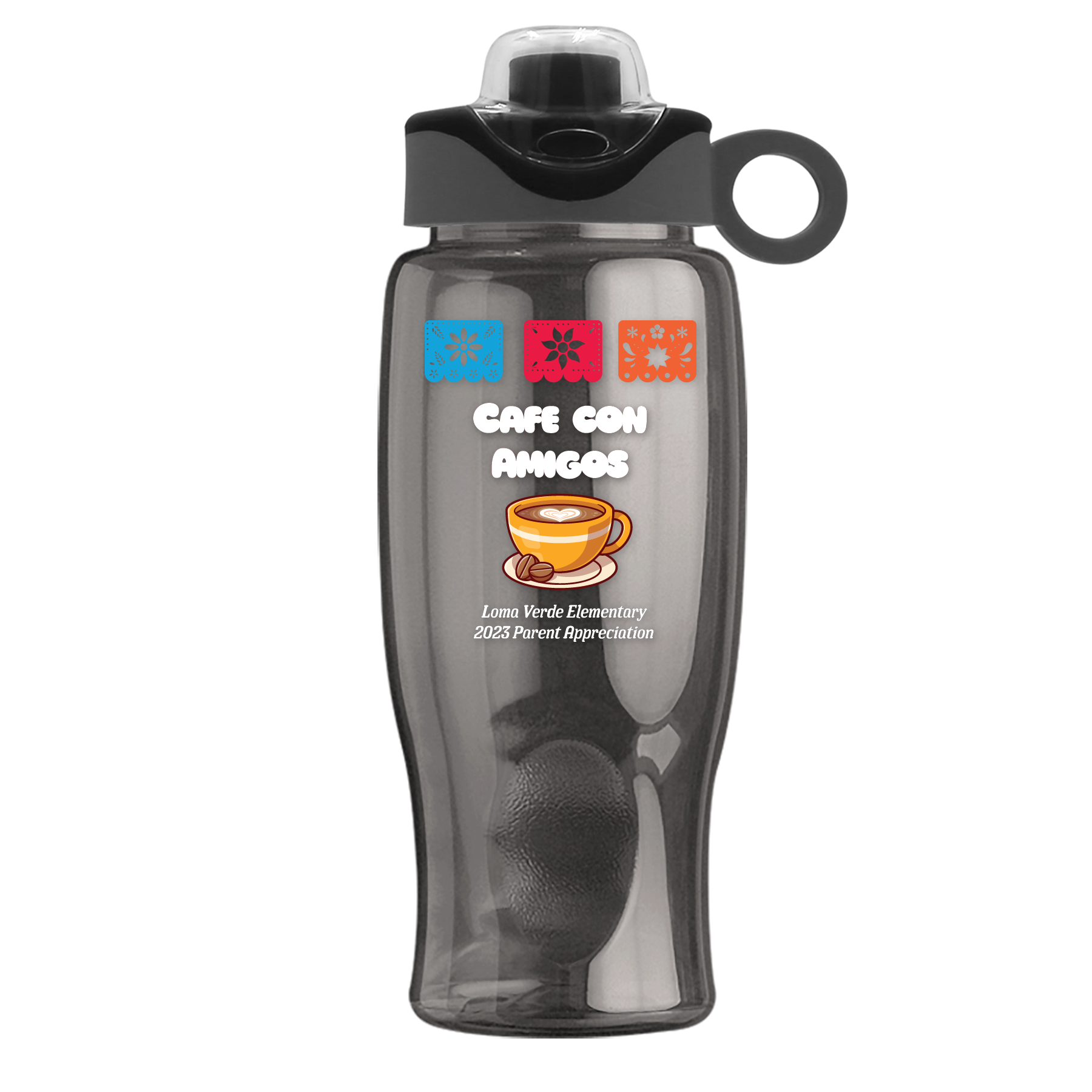 Poly+ Bottle with Two-Tone Drink-Thru Lid with Silicone Loop - 27 oz.